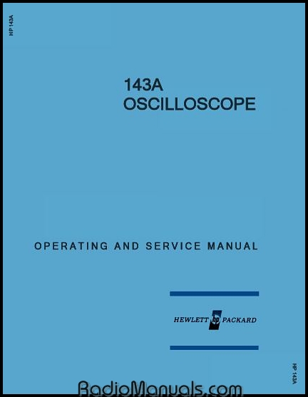 HP 143A Operating and Service Manual HP 143A Operating and Service Manual