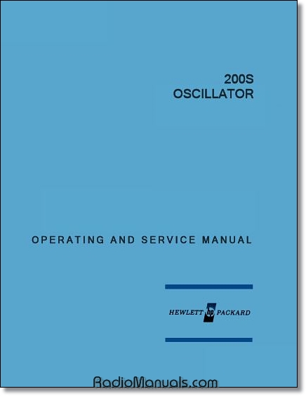 HP 200S Operating & Instruction Manual HP 200S Operating & Instruction Manual