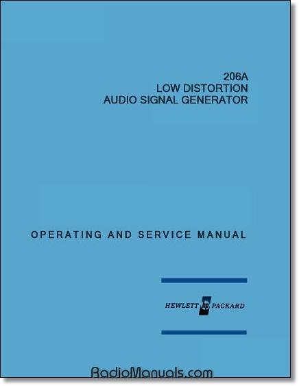 HP 206A Operating & Service Manual HP 206A Operating & Service Manual