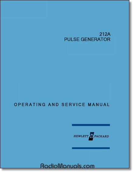 HP 212A Operating & Instruction Manual HP 212A Operating & Instruction Manual