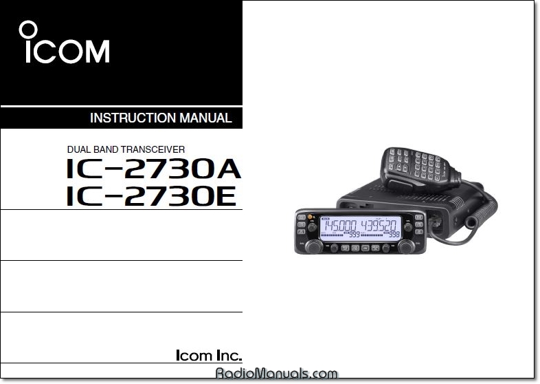Icom IC-2730A/E Instrution Manual