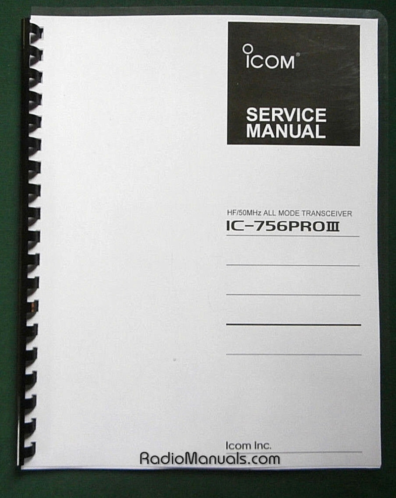 IC-756PRO III Service Manual - Click Image to Close