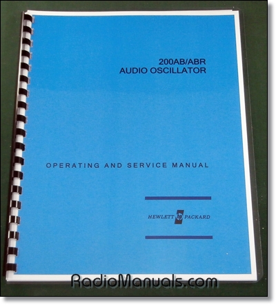 HP 200AB & HP200ABR Operating & Service Manual - Click Image to Close