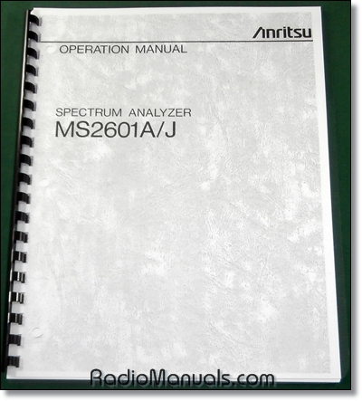 Anritsu MS2601A/J Operation Manual