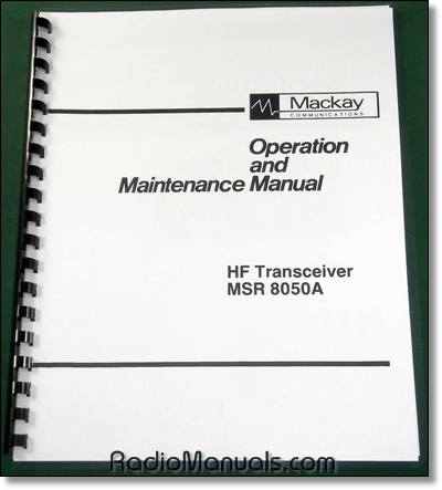 Mackay MSR 8050A Operation & Maintenance Manual