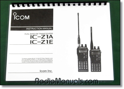 Icom IC-Z1A, IC-Z1E Instruction Manual