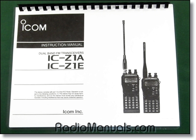 Icom IC-Z1A, IC-Z1E Instruction Manual Icom IC-Z1A, IC-Z1E Instruction Manual
