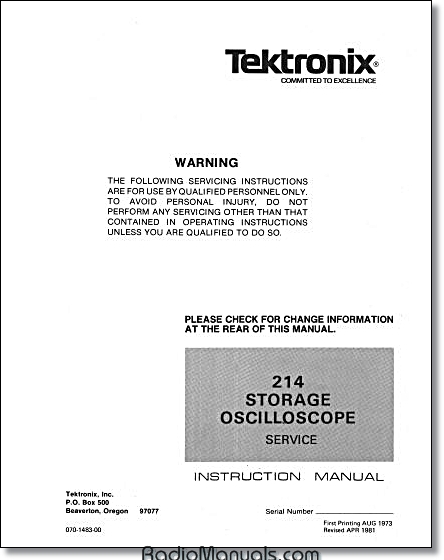 TEKTRONIX LA501W analyseur logique opérateurs instruction service manual 070-2169-00 