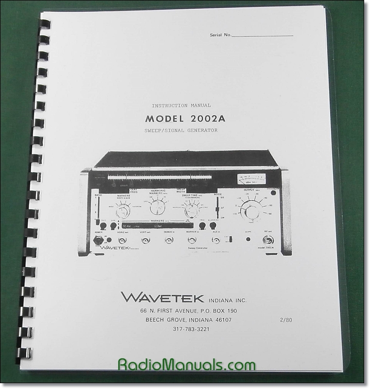 Wavetek 2002a Instruction Manual - Click Image to Close