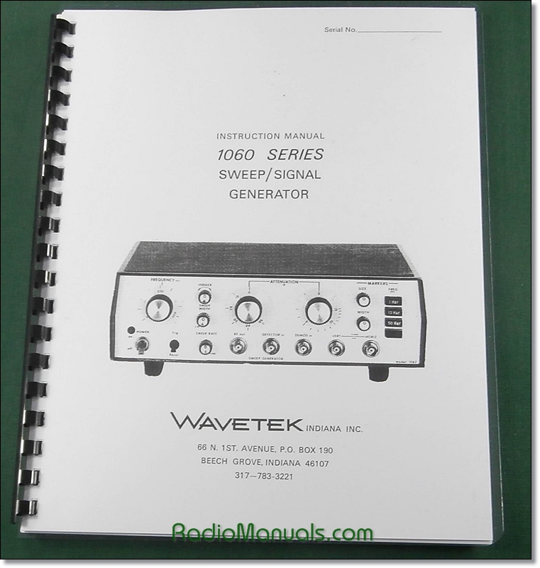 Wavetek 1060 Series Instruction Manual