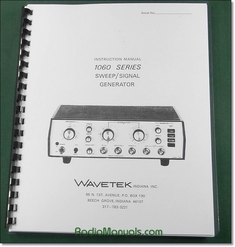 Wavetek 1060 Series Instruction Manual - Click Image to Close