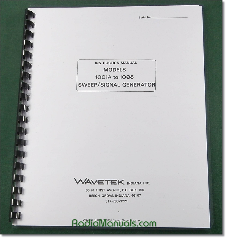 Wavetek 1001a-1005 Instruction Manual
