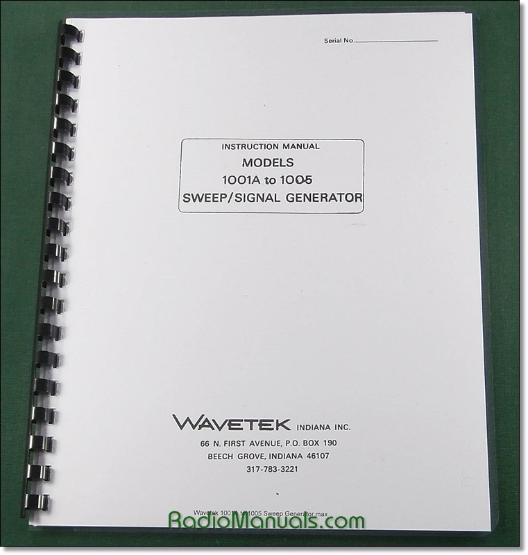 Wavetek 1001a-1005 Instruction Manual - Click Image to Close