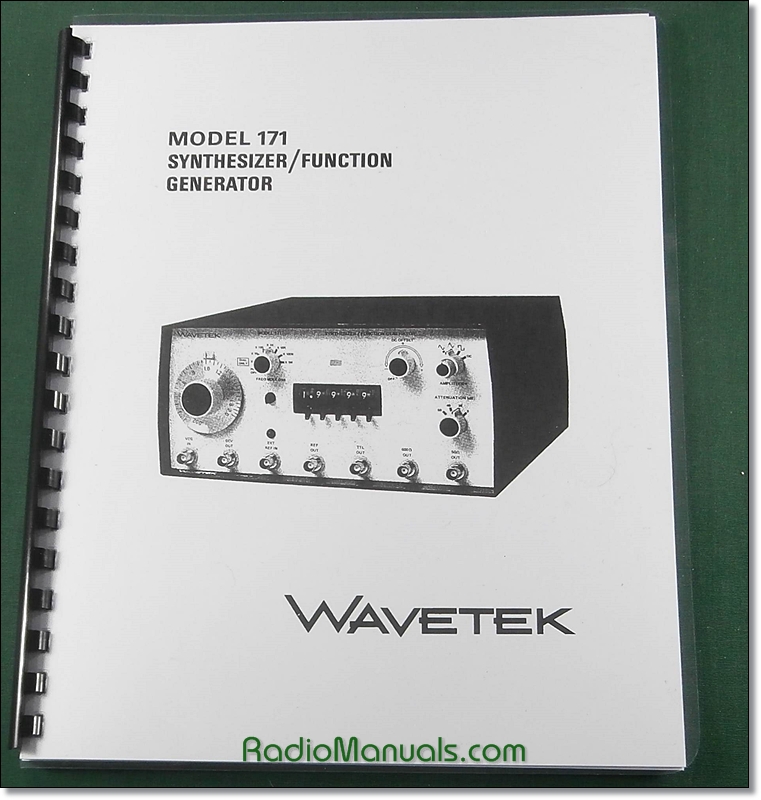 Wavetek 171 Synthesizer / Waveform Generator Operator's Manual - Click Image to Close