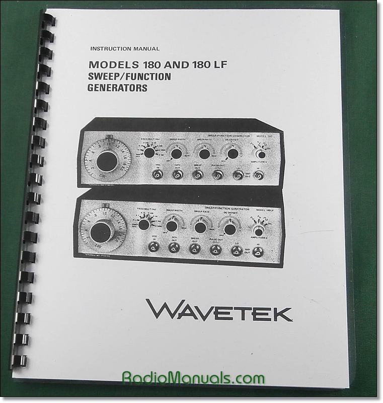 Wavetek 180 Sweep/Function Generator Instruction Manual