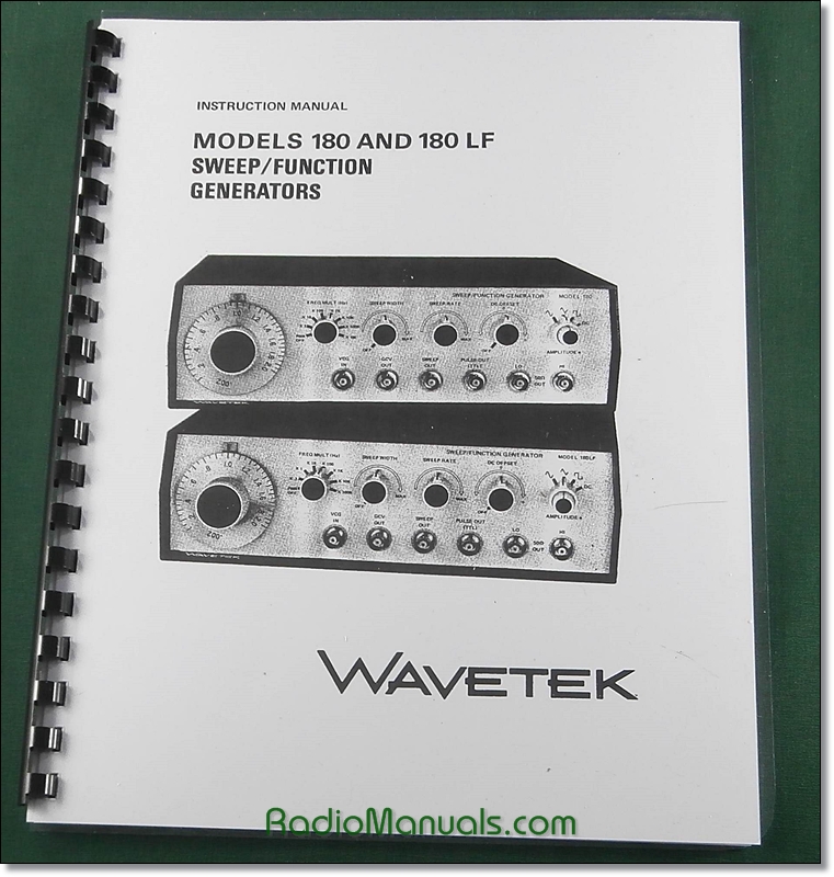 Wavetek 180 Sweep/Function Generator Instruction Manual - Click Image to Close