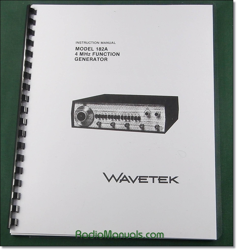 Wavetek 182A Function Generator Instruction Manual