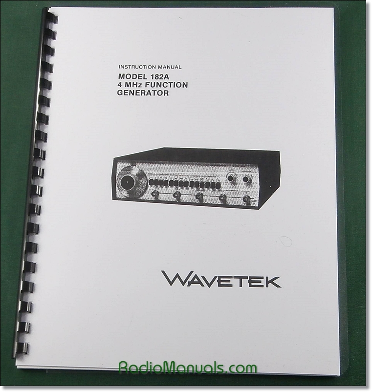 Wavetek 182A Function Generator Instruction Manual - Click Image to Close