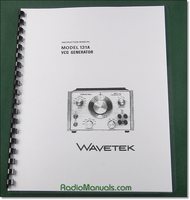 Wavetek 131A VCG Generator Operator's Manual - Click Image to Close