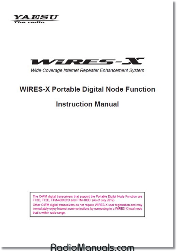 WIRES-X Portable Digital Node Function Instruction Manual - Click Image to Close