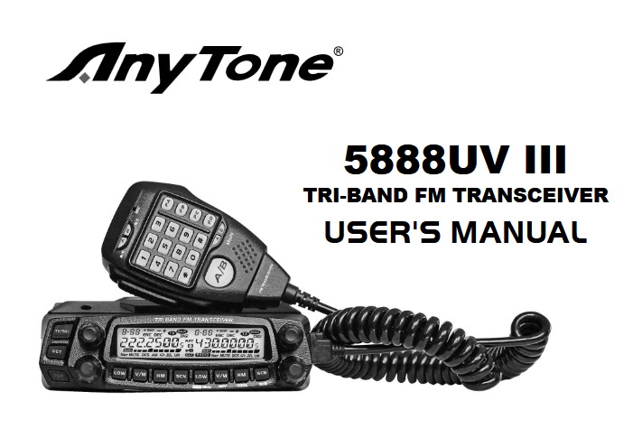 AnyTone 5888UV III User's Manual
