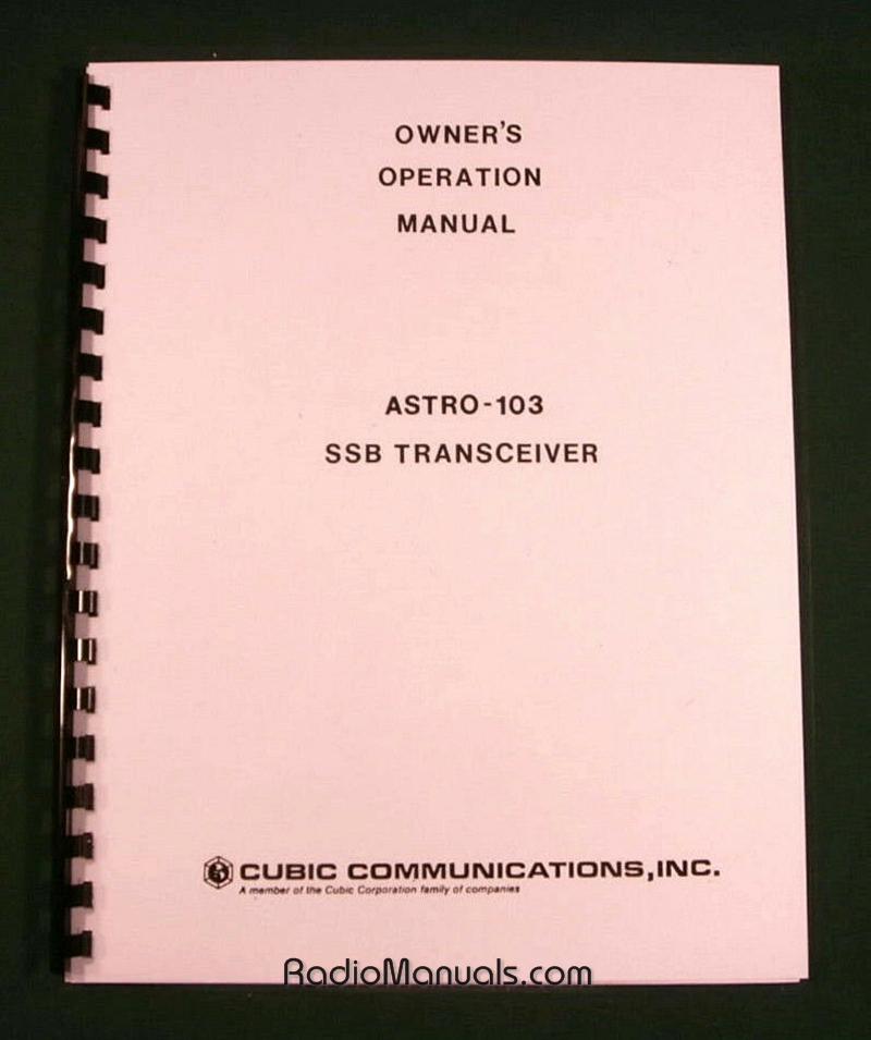 Cubic Astro 103 Operation Manual - Click Image to Close