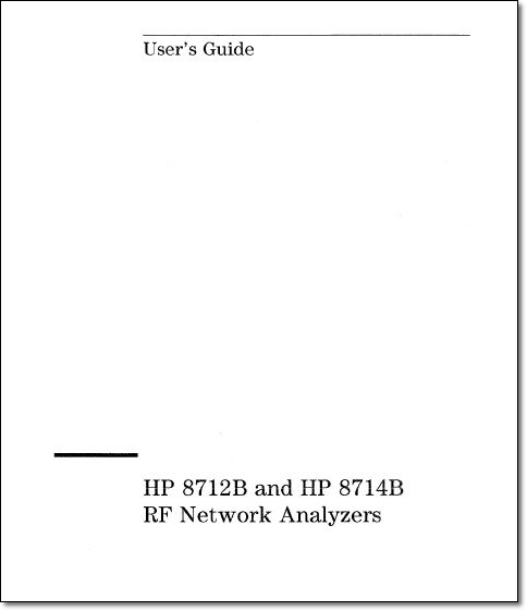 HP 8712B & 8714B Network Analyzers Instruction Manual - Click Image to Close